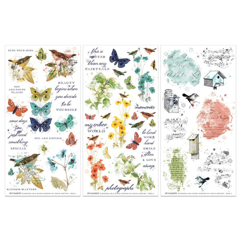 49 And Market - Birdsong - Rub-On Transfer Set - Blendable