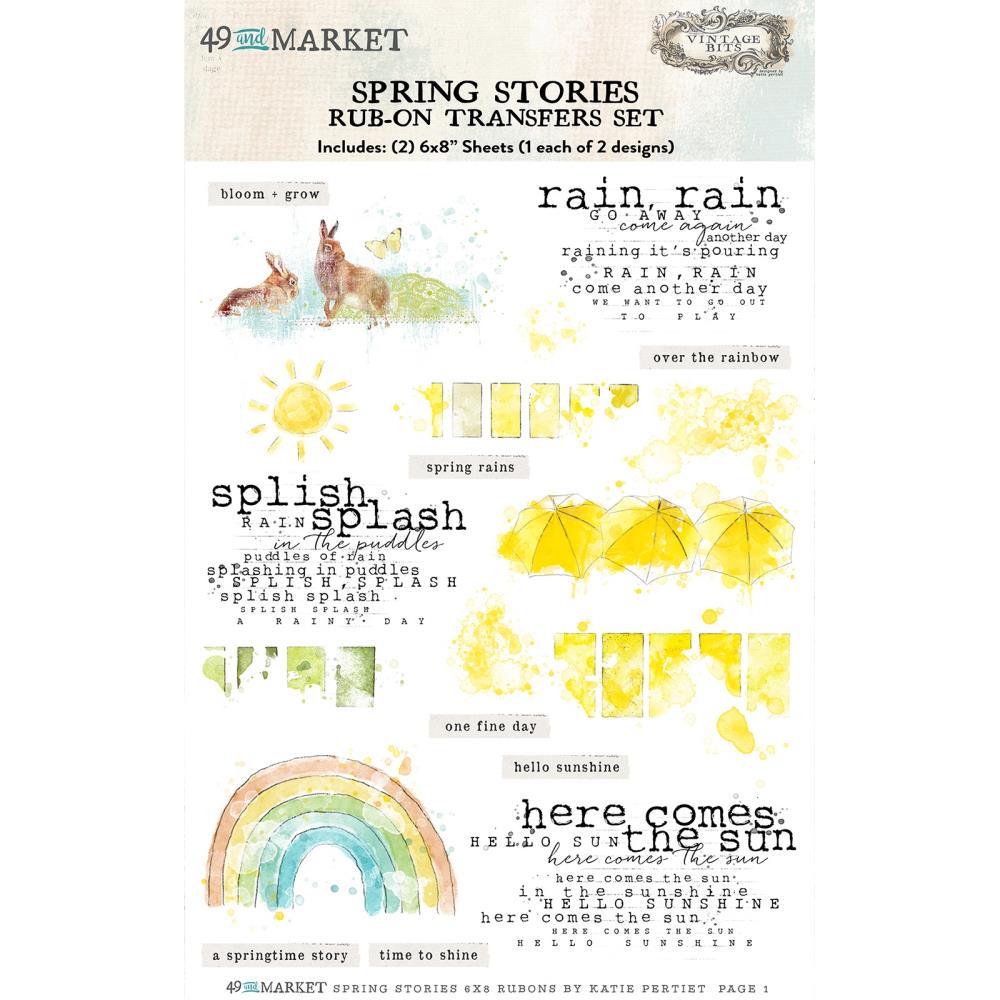49 And Market - Rub-On Transfer Set 6"X8" - Spring Stories