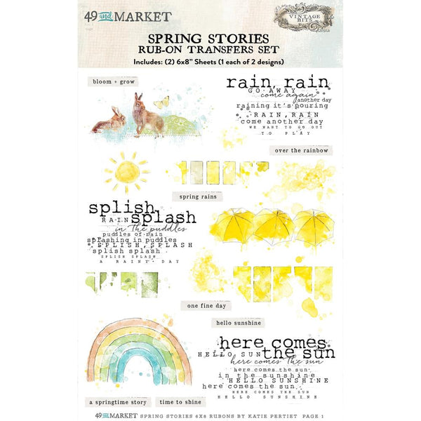 49 And Market - Rub-On Transfer Set 6"X8" - Spring Stories