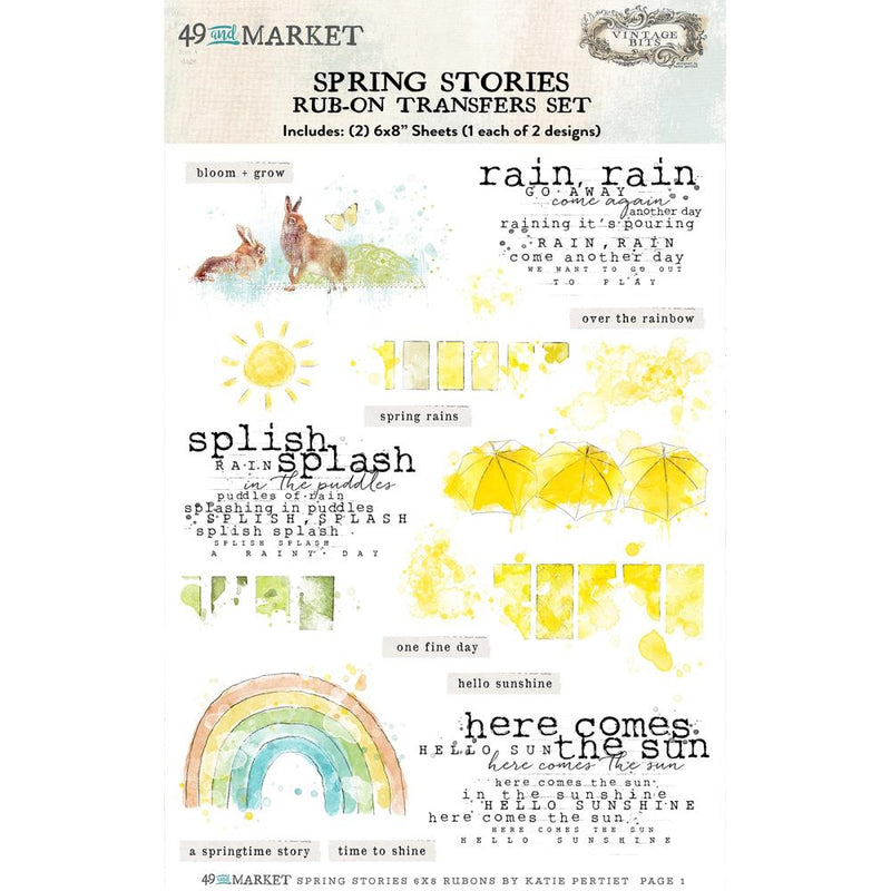 49 And Market - Rub-On Transfer Set 6"X8" - Spring Stories