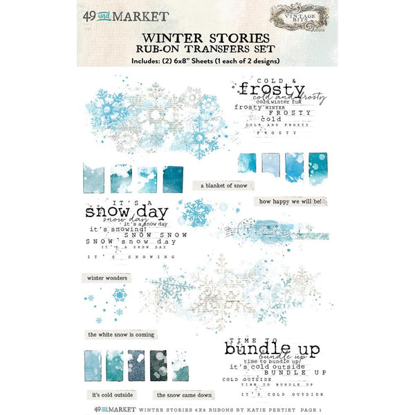 49 And Market - Rub-On Transfer Set 6"X8" - Winter Stories