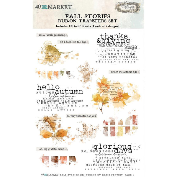 49 And Market - Rub-On Transfer Set 6"X8" - Fall Stories