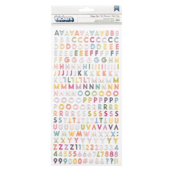 Paige Evans - Whimsical - Thickers Stickers - Happy Life Mini Alpha - Multi Foam