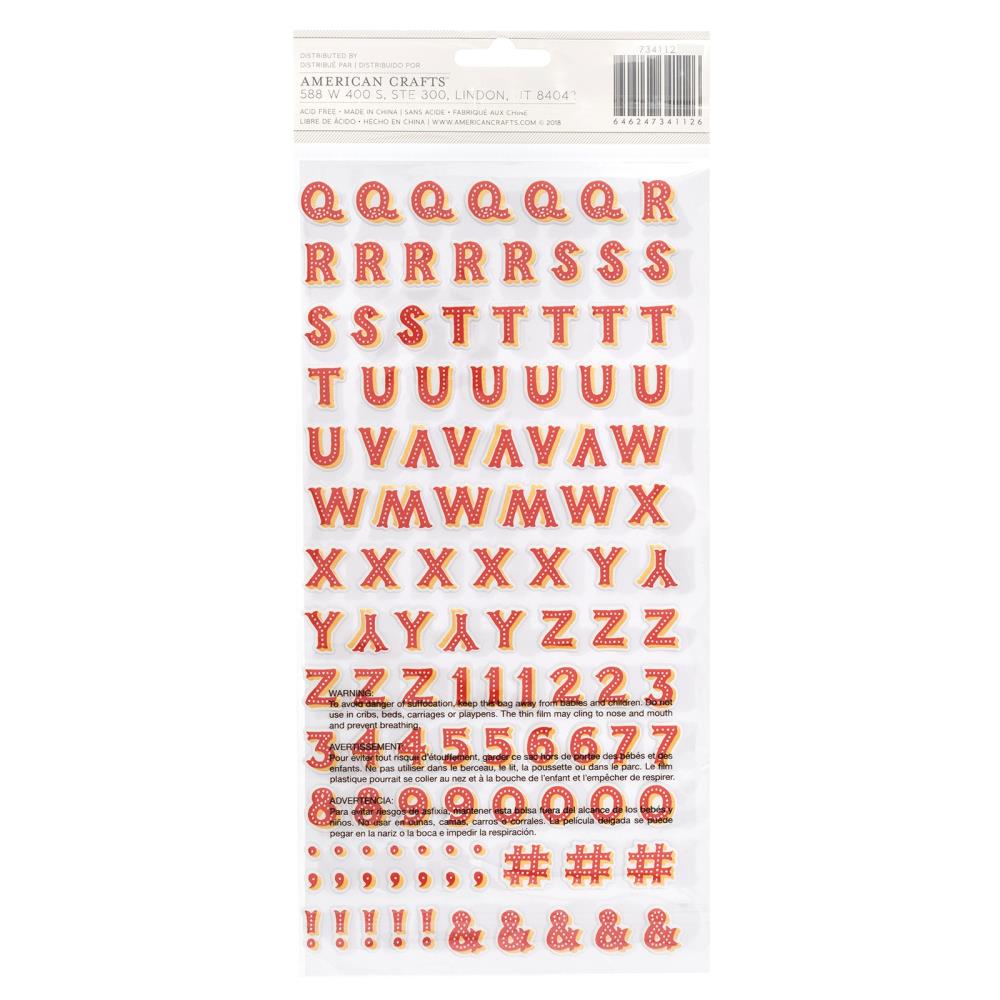 Pebbles - Big Top Dreams - Thickers Stickers - Alpha - Puffy