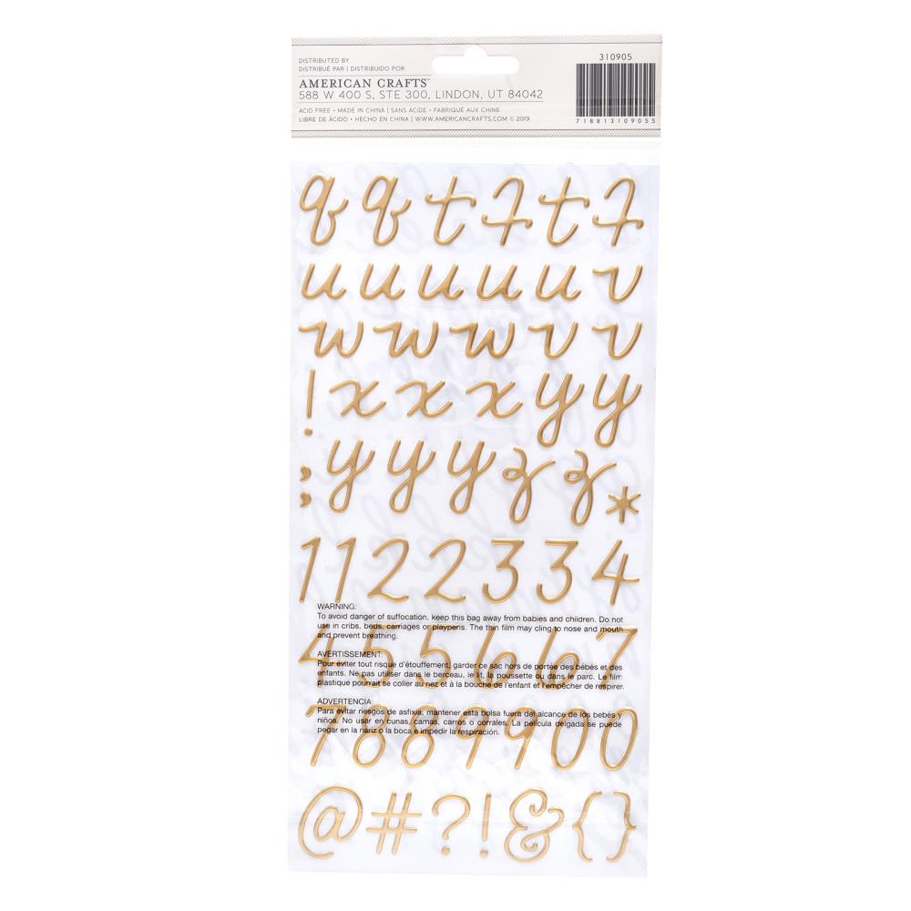 American Crafts - Again & Again - Thickers Stickers - Simplicity Alpha - Puffy