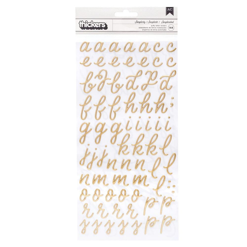 American Crafts - Again & Again - Thickers Stickers - Simplicity Alpha - Puffy