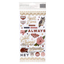 American Crafts - Again & Again - Thickers Stickers - Phrase & Icons - Puffy