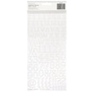 American Crafts - Thickers Glitter Foam Stickers - Sunny - White