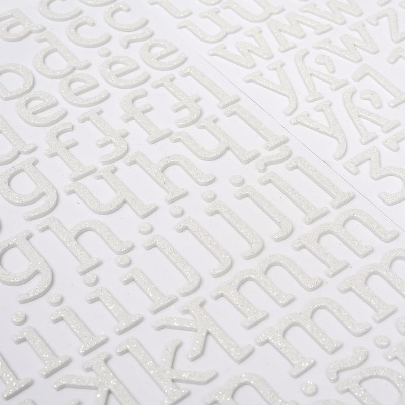 American Crafts - Thickers Glitter Foam Stickers - Sunny - White