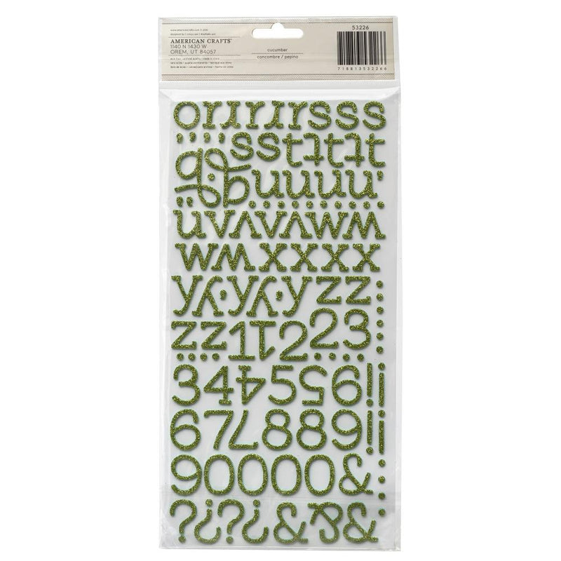 American Crafts - Thickers Glitter Foam Stickers - Eclair - Cucumber