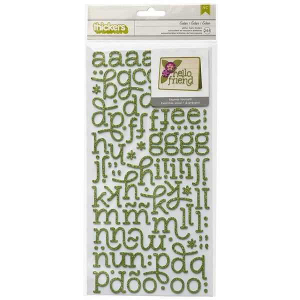American Crafts - Thickers Glitter Foam Stickers - Eclair - Cucumber