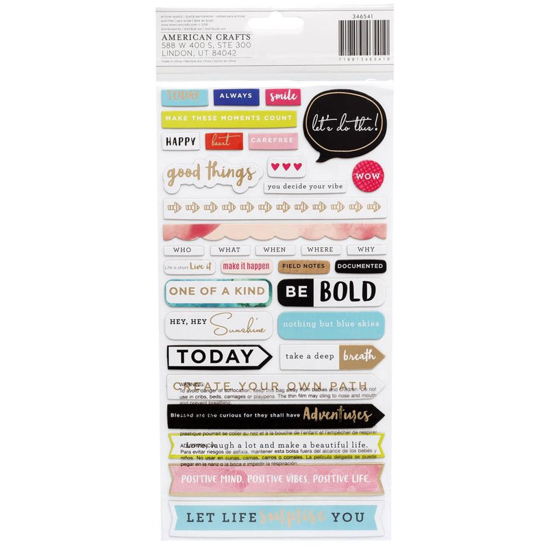 Vicki Boutin - Field Notes - Thickers Stickers - Phrase Chipboard