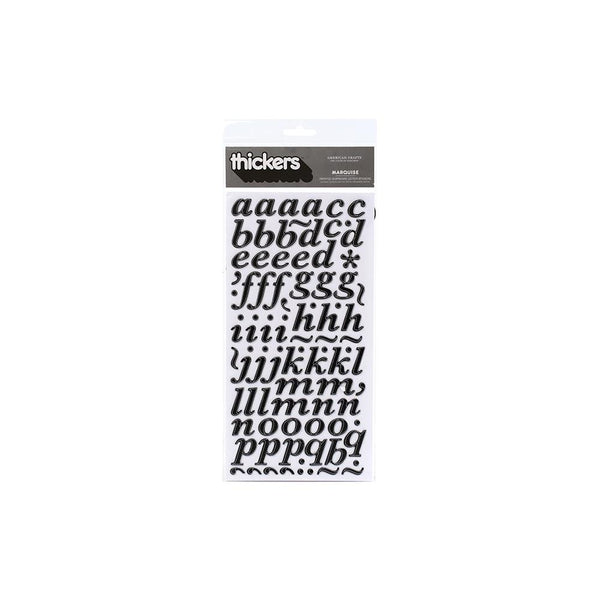 American Crafts - Thickers Printed Chipboard Stickers - Marquise - Black