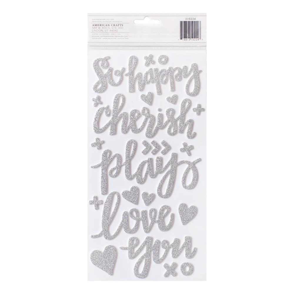 American Crafts - Fancy Free - Thickers Stickers - Fancy - Glittered Foam