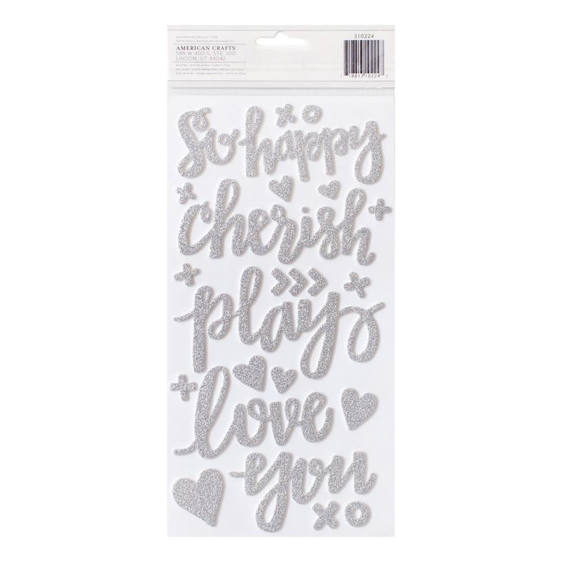 American Crafts - Fancy Free - Thickers Stickers - Fancy - Glittered Foam