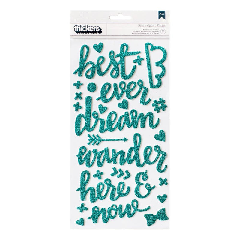 American Crafts - Fancy Free - Thickers Stickers - Fancy - Glittered Foam