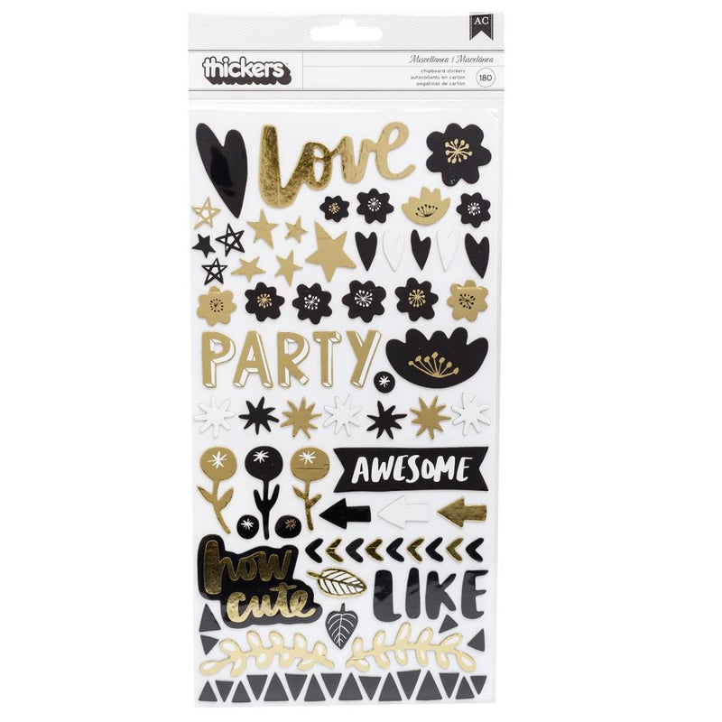 Amy Tangerine - Shine On - Thickers Stickers - Miscellanea Phrase - Gold Foiled Chipboard