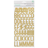 American Crafts - Sunshine & Good Times - Thickers Stickers - Shine On Alpha - Gold Glittered Foam