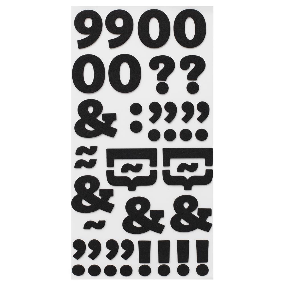 American Crafts - Thickers Foam Stickers - Eric - Black