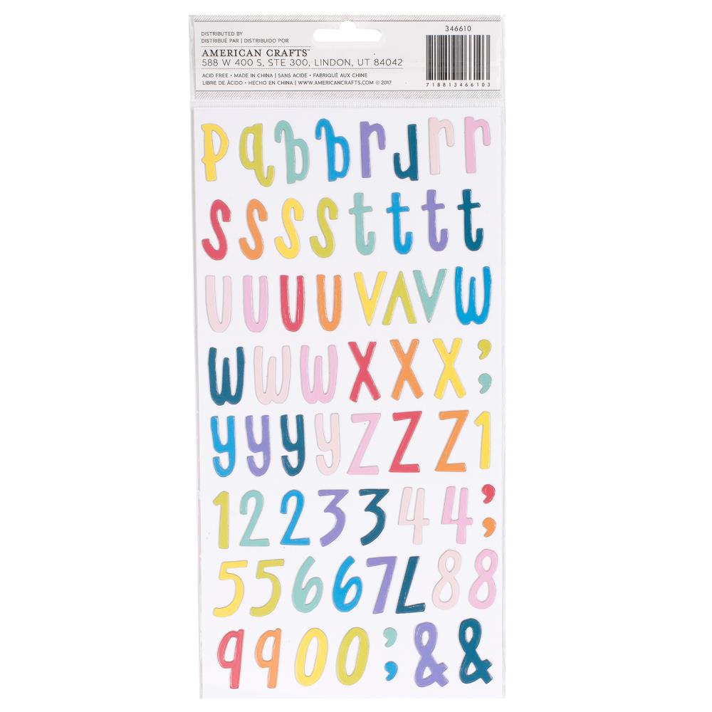 Shimelle - Box Of Crayons - Thickers Stickers - Alphabet - Multi Chipboard