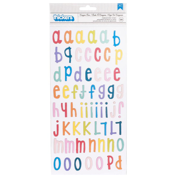 Shimelle - Box Of Crayons - Thickers Stickers - Alphabet - Multi Chipboard