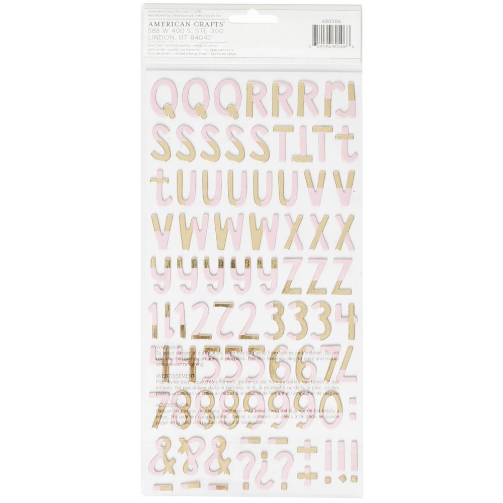 Crate Paper - Cute Girl - Thickers Alpha Stickers - Dear - Chipboard Gold Foil