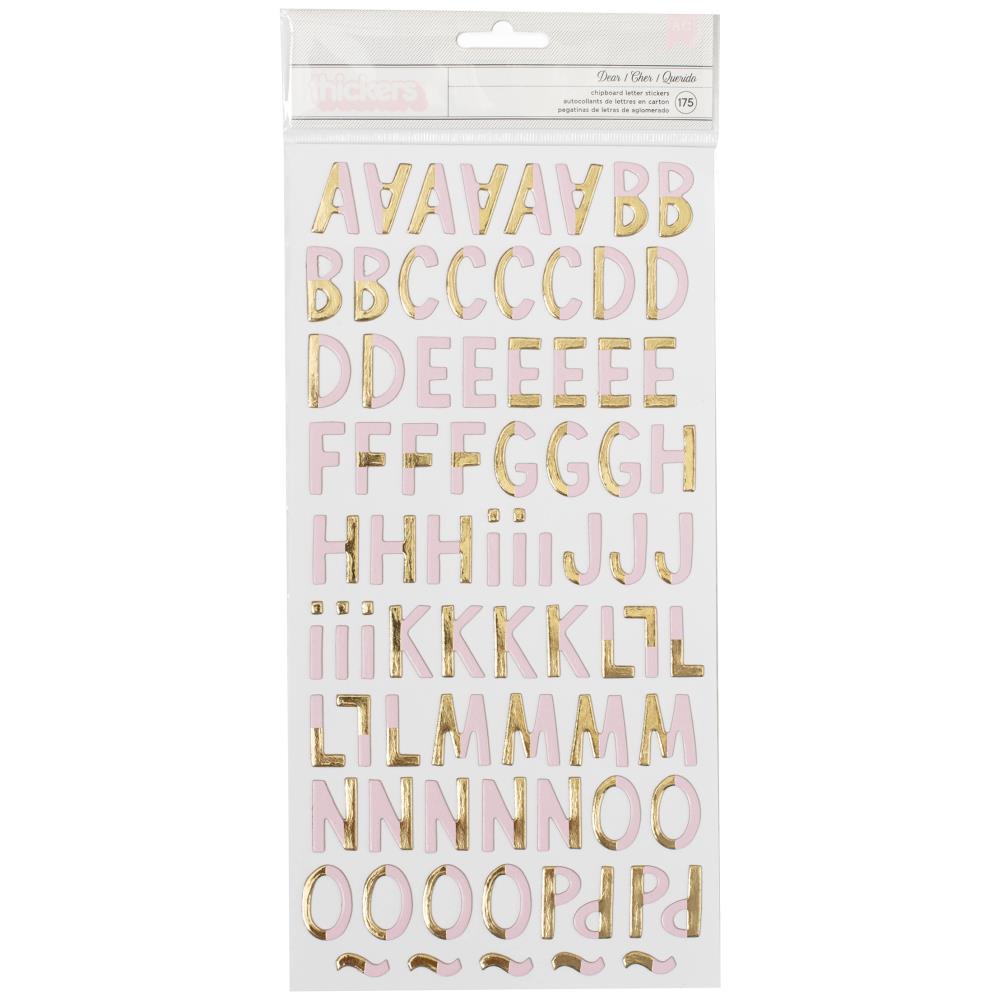 Crate Paper - Cute Girl - Thickers Alpha Stickers - Dear - Chipboard Gold Foil