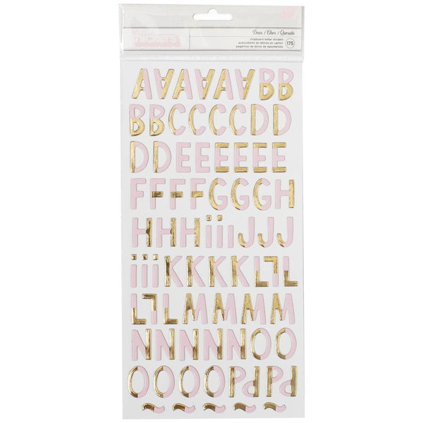 Crate Paper - Cute Girl - Thickers Alpha Stickers - Dear - Chipboard Gold Foil