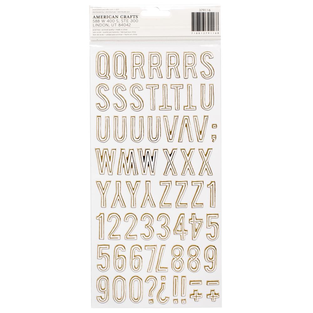 Maggie Holmes - Carousel - Thickers Stickers - Swing Alphabet - Gold Foiled Chipboard