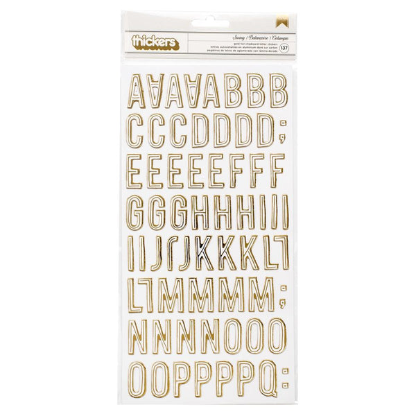 Maggie Holmes - Carousel - Thickers Stickers - Swing Alphabet - Gold Foiled Chipboard
