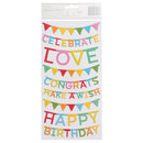 Pebbles - Happy Hooray - Thickers Stickers - Phrases & Banners - Printed Chipboard