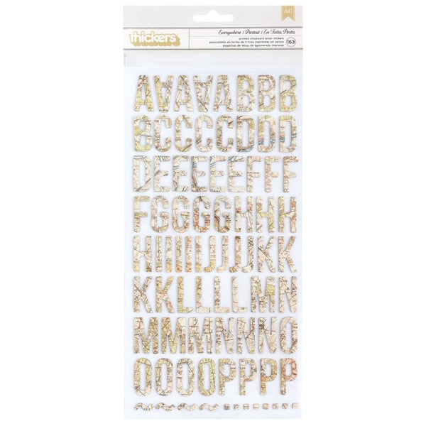 American Crafts - Thickers Stickers - Abroad Everywhere Map