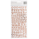 American Crafts - Thickers Stickers - Memo Alpha - Rose Gold Foiled Chipboard