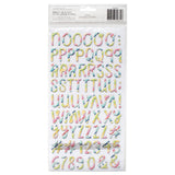Pebbles - Fun In The Sun - Thickers Alpha Stickers - Prismatic - Multi Stripe Chipboard