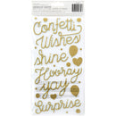 American Crafts - Confetti Wishes - Thickers Stickers - Get Together Phrases - Mint & Coral Foam