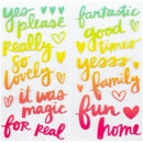 American Crafts - Sunshine & Good Times - Thickers Stickers - Let's Dance Phrases - Ombre Puffy