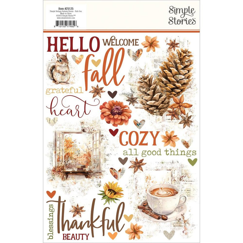 Simple Stories - Simple Vintage Autumn Breeze - Rub-Ons