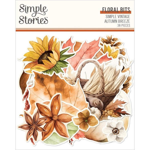 ***Pre-Order*** Simple Stories - Simple Vintage Autumn Breeze - Bits & Pieces Die-Cuts - Floral