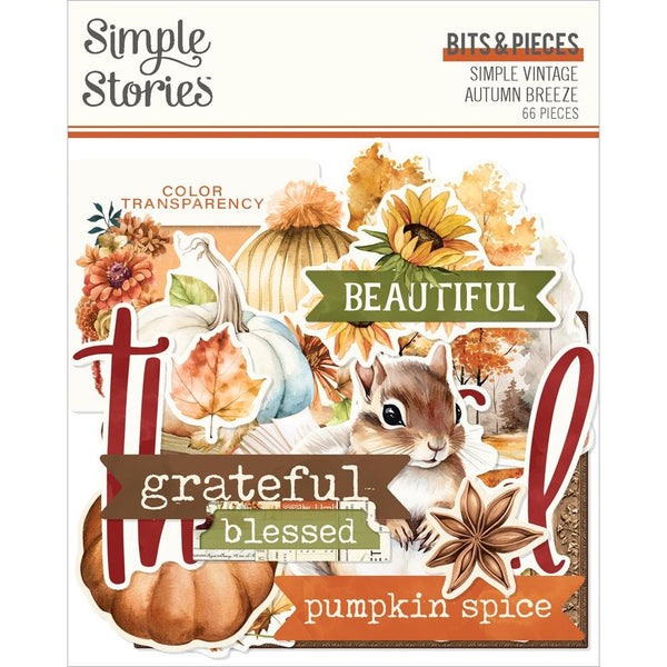 ***Pre-Order*** Simple Stories - Simple Vintage Autumn Breeze - Bits & Pieces Die-Cuts - Elements