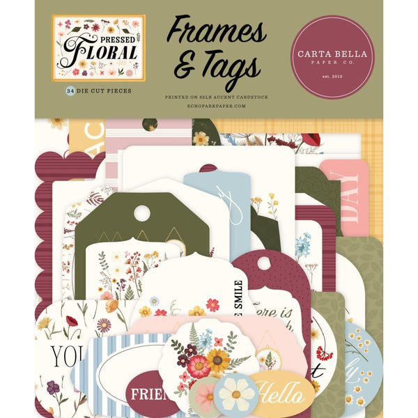 ***Pre-Order*** Carta Bella - Pressed Floral - Ephemera - Frames & Tags