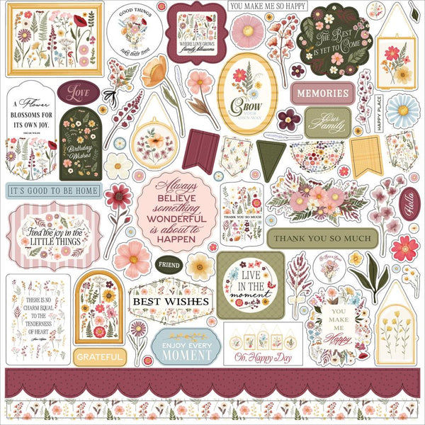 ***Pre-Order*** Carta Bella - Pressed Floral - Cardstock Stickers 12"X12"