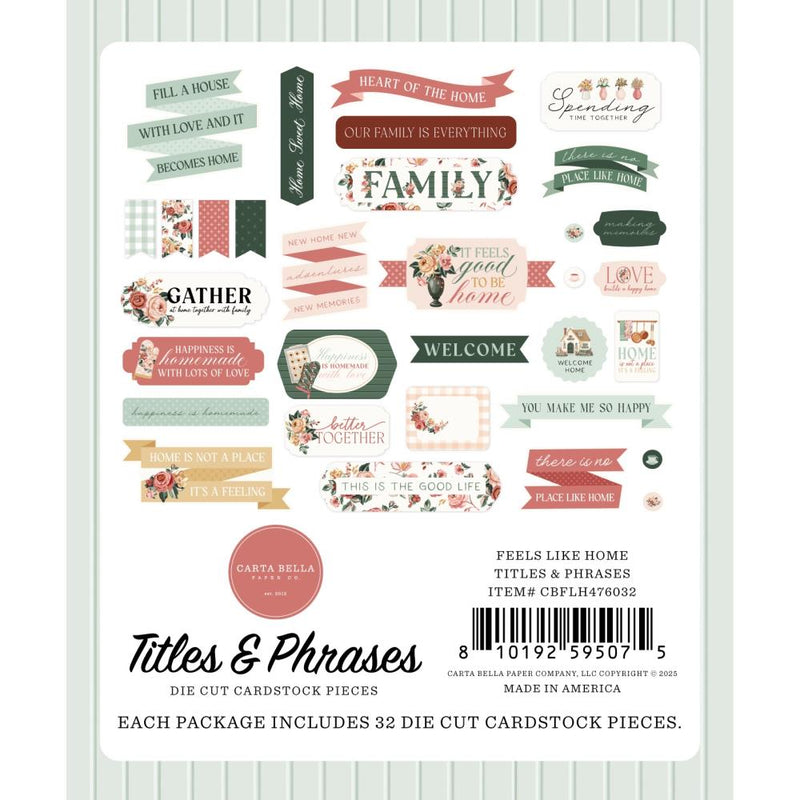 ***Pre-Order*** Carta Bella - Feels Like Home - Ephemera - Titles & Phrases