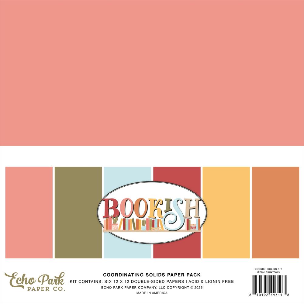 Echo Park - Bookish - Collection Kit 12"X12" - Soilds