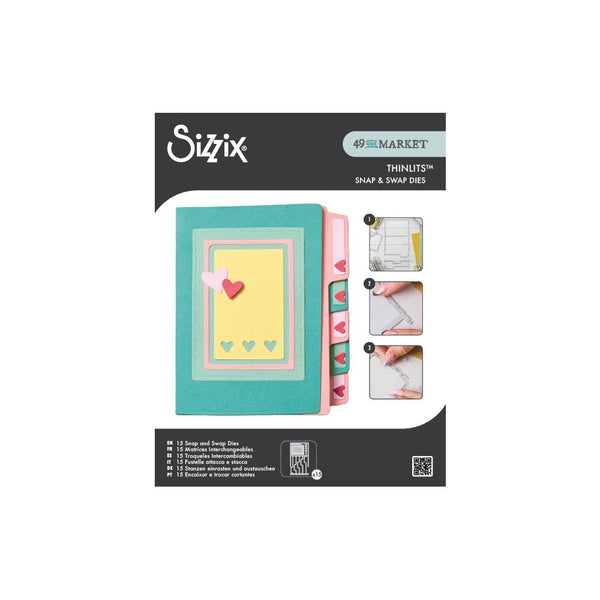 ***Pre-Order*** 49 And Market - Sizzix Thinlits - Set 15/Pkg Snap - File Folders