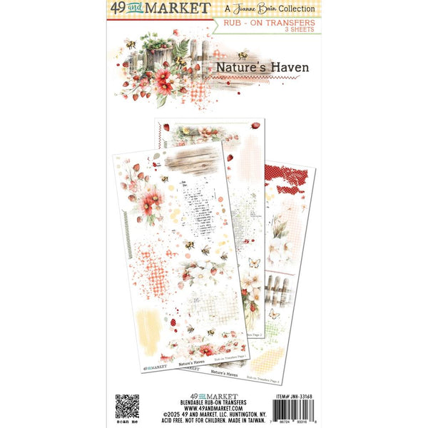 ***Pre-Order*** 49 And Market - Nature's Haven - Rub-On Transfer Set 6"X12"