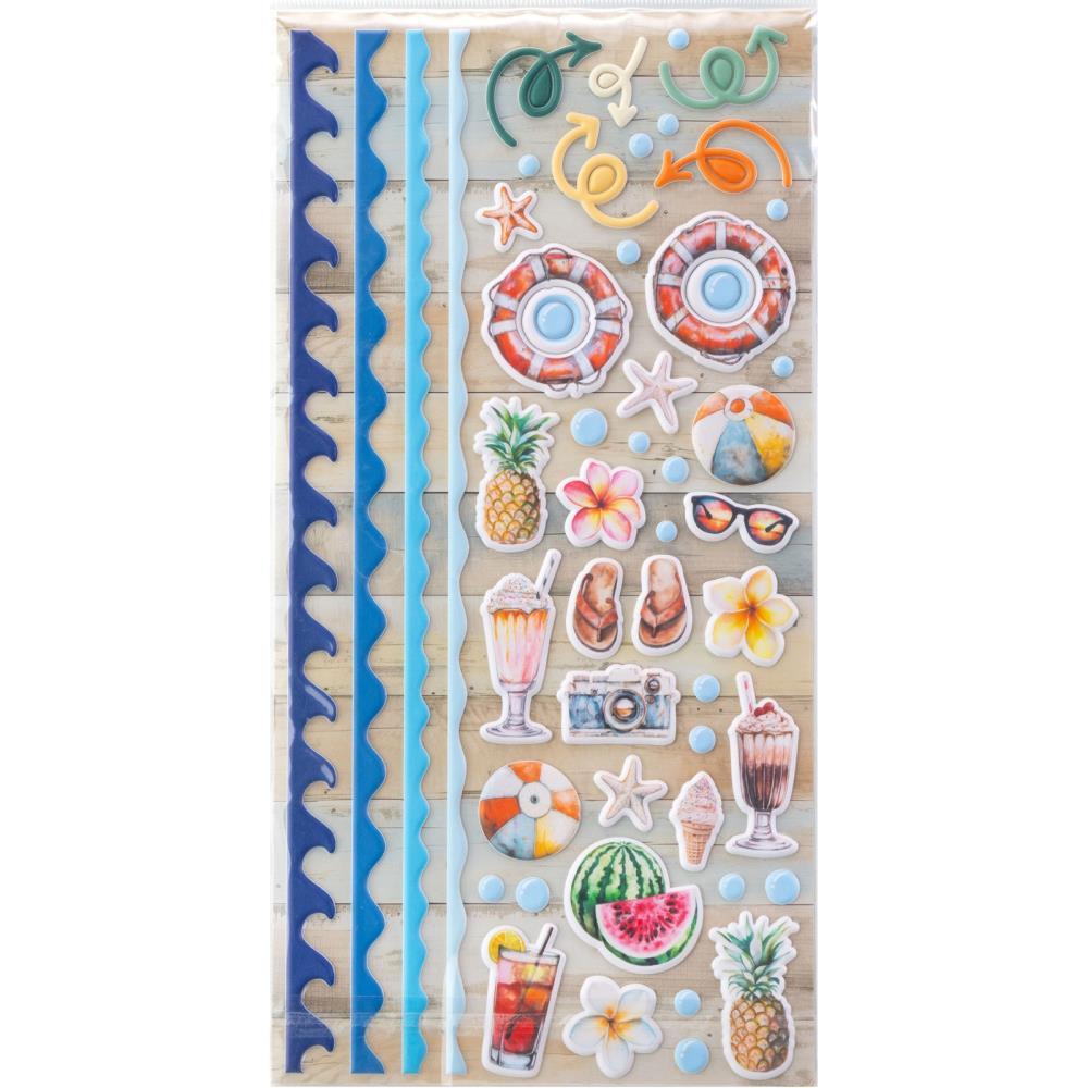 49 And Market - Beach Vibes - Puffy Stickers