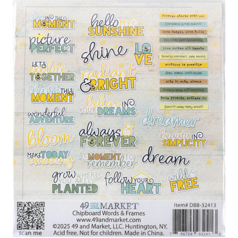 49 And Market - Botanical Buzz -  Chipboard Set