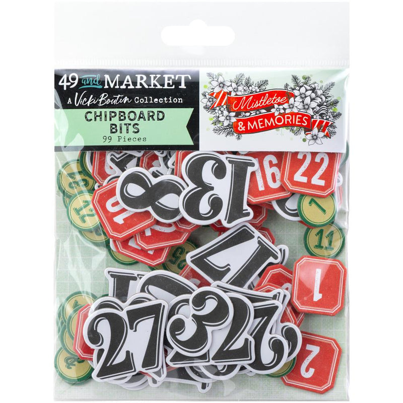 ***Pre-Order*** 49 And Market - Vicki Boutin Mistletoe And Memories - Chipboard Set - Bits