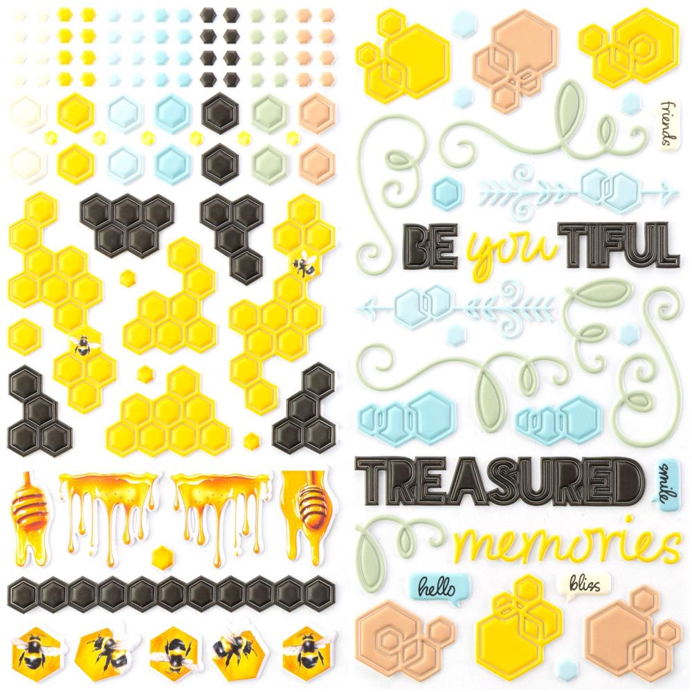 49 And Market - Botanical Buzz - Puffy Stickers