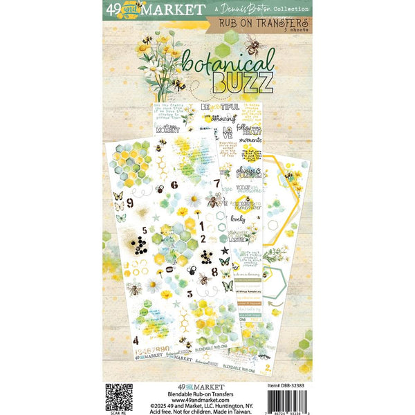 49 And Market - Botanical Buzz - Rub-On Transfer Set 6"X12"